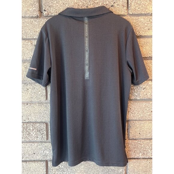 Guinness Mens Dry Fit Polo Shirt L Black/Gray Moisture-Wicking Performance - Picture 6 of 8